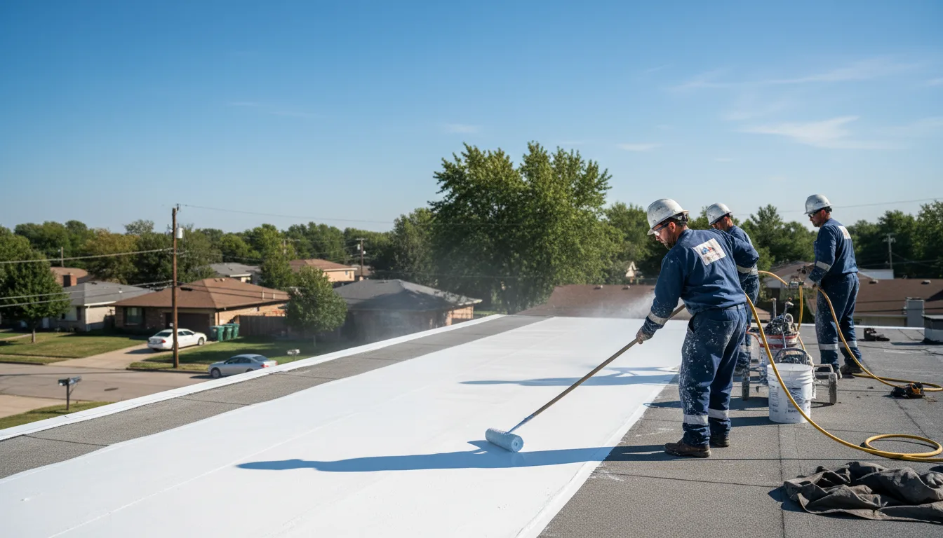 Commercial roof coating in Camden, IL near me